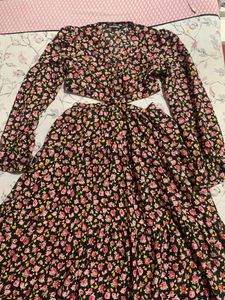 Sassafras Black Floral Dress