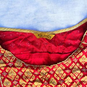 Aurelia Marroon Foil Printed Kurta