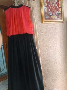 Peach Black Long Dress
