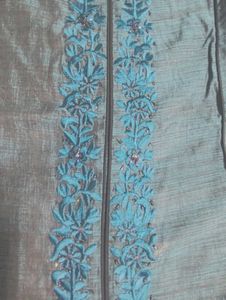 Peacock Blue Long Kurta With Chinese Collar