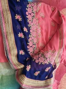 Elegant Pink Saree with Blouse