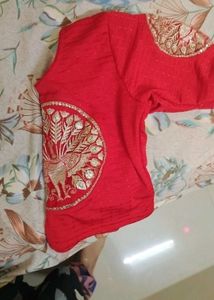 Red Embroidered Blouse