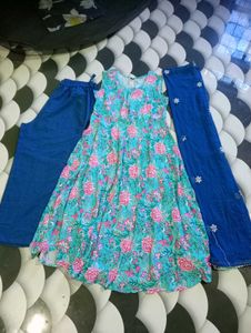Floral Anarkali Suit with Dupatta