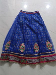 Blue Embroidered Lehenga Skirt