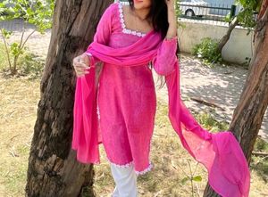 Pink Kurta Set with dupatta