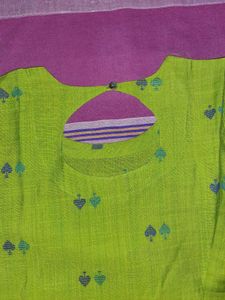 Parrot Green Embroidered Kurti
