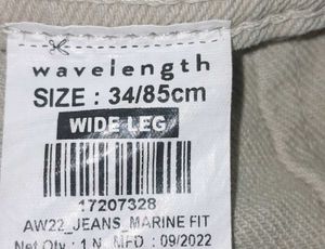 Beige Wed Leg Jeans