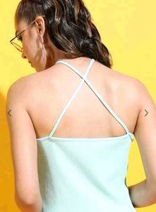 Light Blue Ribbed Tank Top