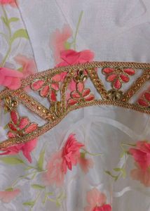 Floral White Ethnic Gown