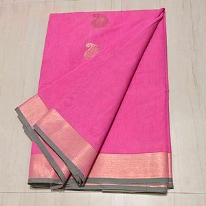 Pink Cotton Saree