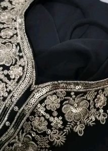 Elegant Black Embroidered Anarkali Suit