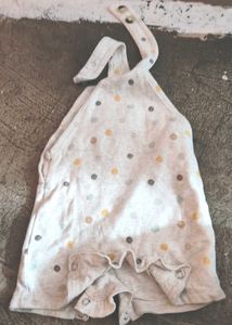 Baby Romper with Polka Dot Print