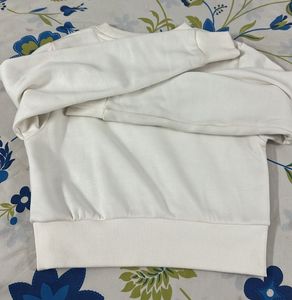 NY White Cropped Sweatshirt