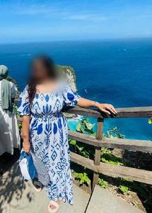 Blue &amp; White Printed Dress