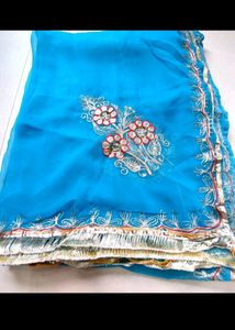 Fully Stitched Rajputi Poshak In Sky Blue Colour