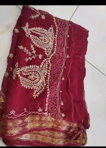 Elegant Maroon Saree