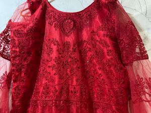 Red Embellished Ethnic Gown