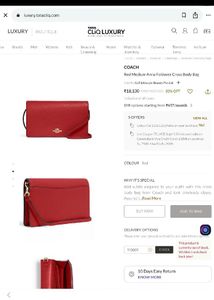 Authentic 💯 Coach Red Crossbody