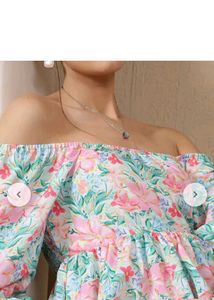 Floral Off-Shoulder Midi Dress