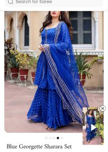 Blue &amp; Gold Kurta Set- Fixed Price