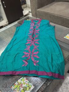 Emerald Green Embroidered Kurti