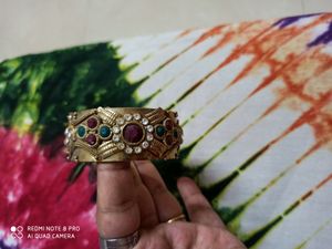 Golden Meena Work Based Bracelet Cum Bangle