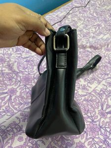 Black Leather Sling Bag
