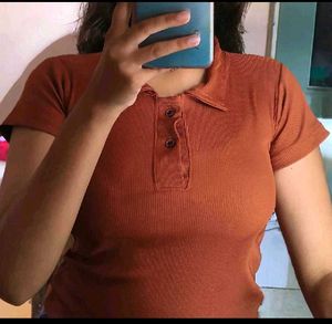 Brown Crop Top
