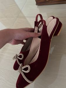 Elegant Burgundy Slingback Heels
