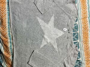 Women Semi Winter Sweater Grey Coloured