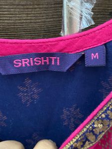 Elegant Blue &amp; Pink Anarkali