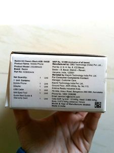 New Redmi A2 Classic Black 4/64 With Bill