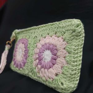 Crochet Flower Zipper Pouch 🌸✨