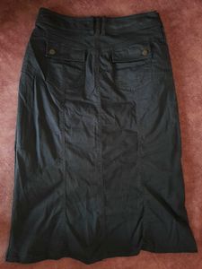 Button Front Midi Skirt