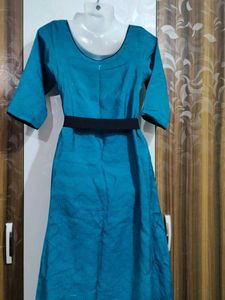Blue Fit &amp; Flare Dress