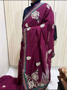 Pure Georgette Gota Patti Saree
