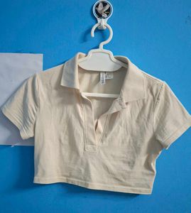 H & M Collared Crop Top