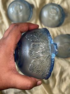 Blue Glass Dessert Bowls (Set of 5)