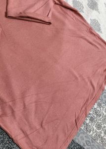 Women Pink Cotton Oversized Casual Tshirt