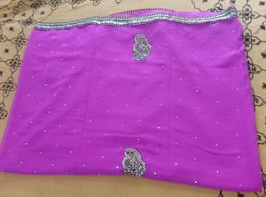 Pink Saree with Embellishments