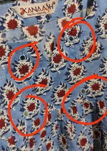 Kanaash Blue Top With Motifs