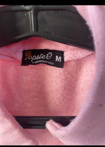 🎀Pink Cropped Zip-Up Hoodie