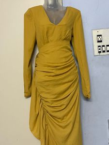 Photoshoot Pintrest Elegant Mustard Party Dress