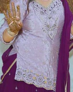 Elegant Purple Embroidered Lehenga Choli