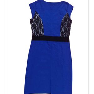 What Women Want Blue Lace Detail Dress