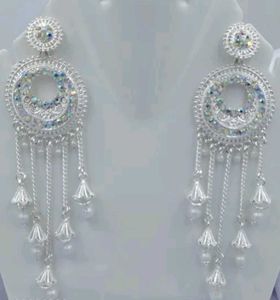 Silver-Tone Tikka Earring Set