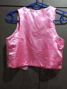 Pink Sequin Mini Skirt And Vascoat