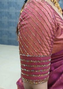 Boat Neck Model Blouse..Cut Bead Aari Work