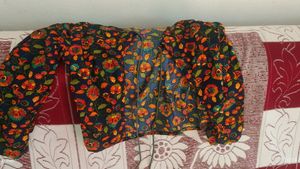 Solid Crepe Kurti With Removable Jacket