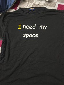 Black oversized I need my space tshirt